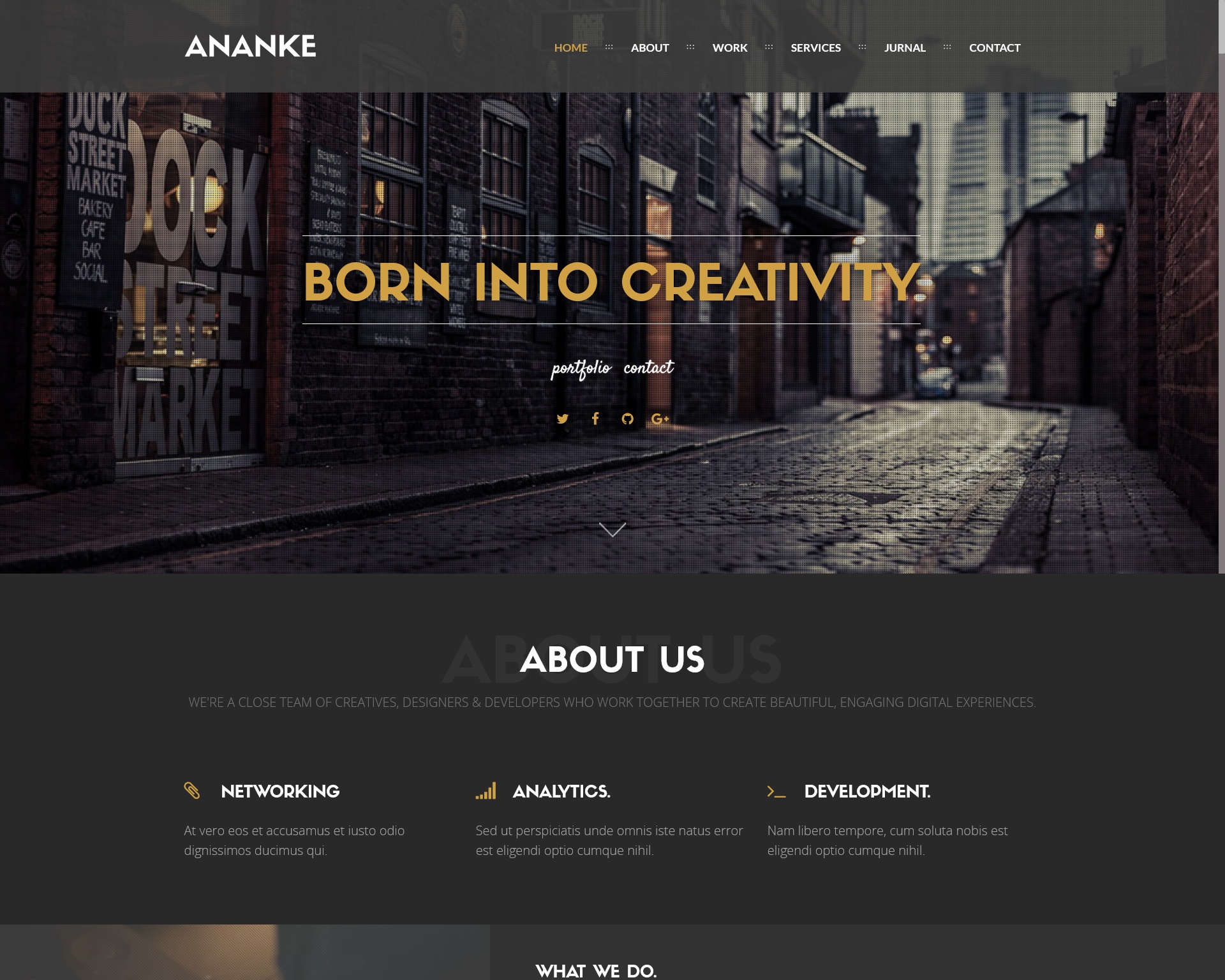 Ananke Dark One Page Parallax WordPress Theme