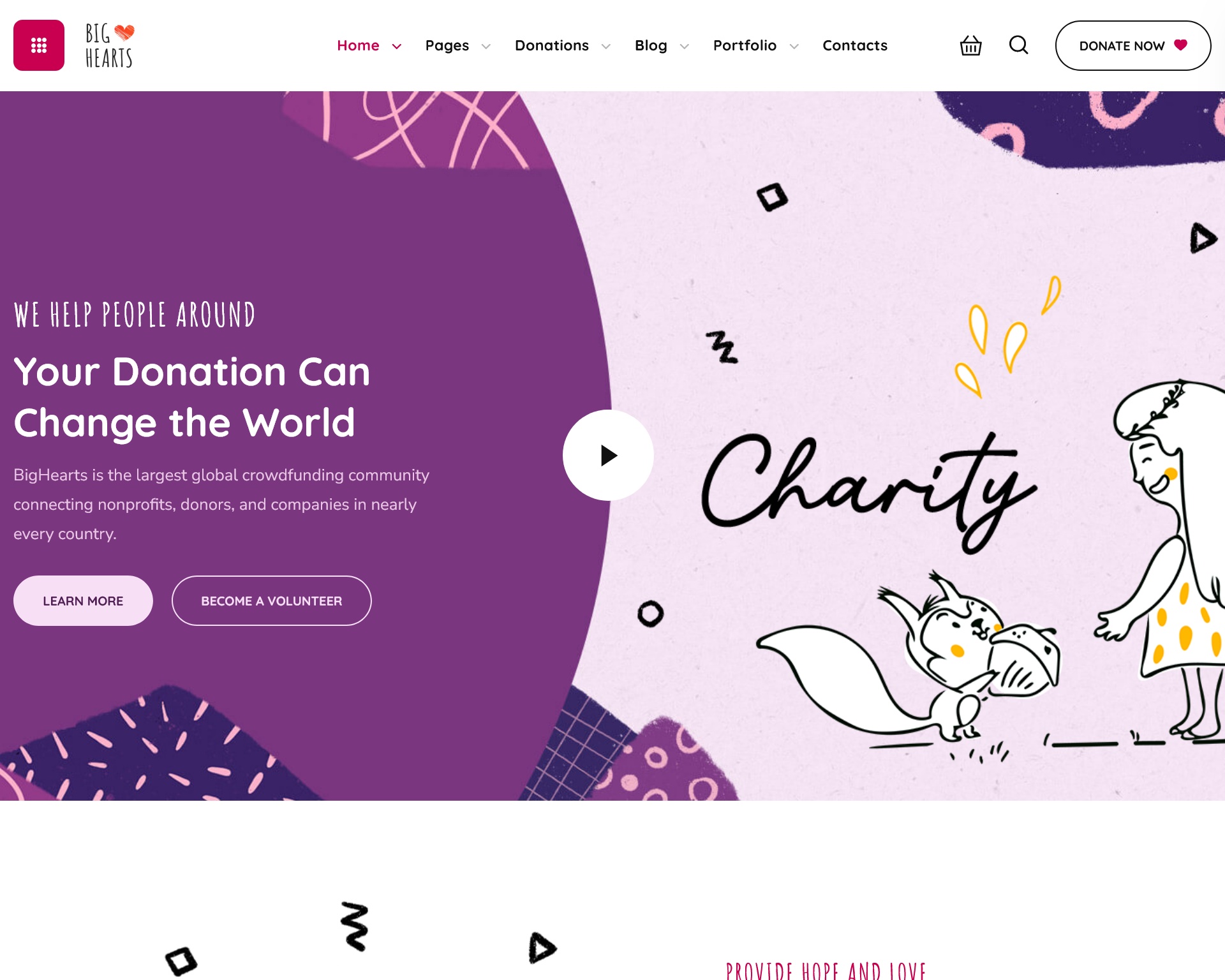 BigHearts Charity Donation WordPress Theme