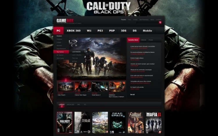 Call of Duty WordPress Theme