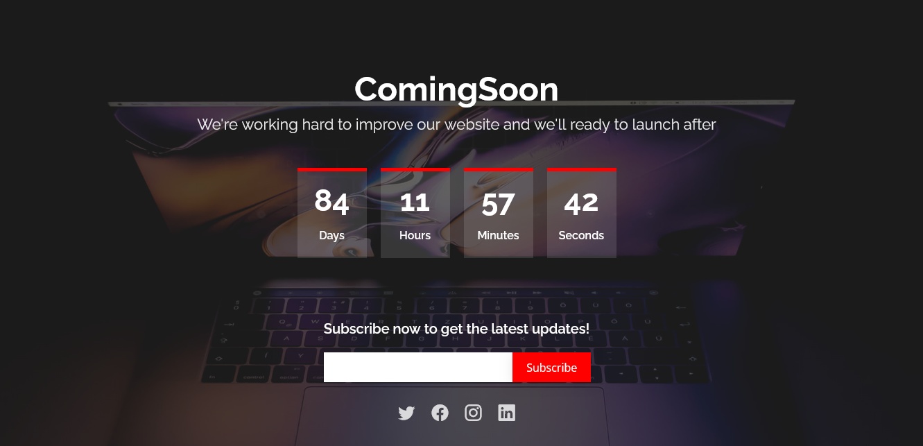 Coming Soon Bootstrap