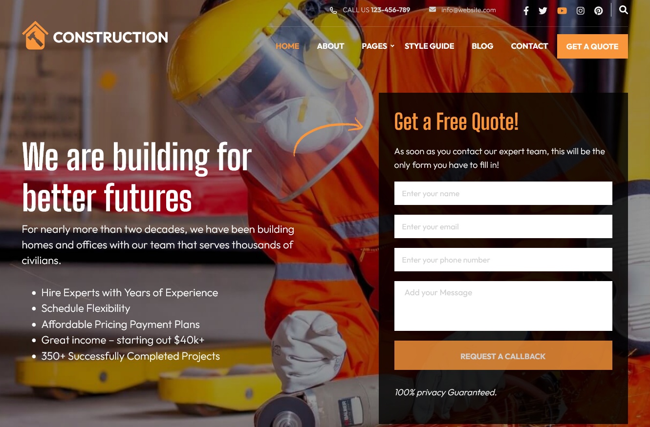 Best Free Construction WordPress Themes