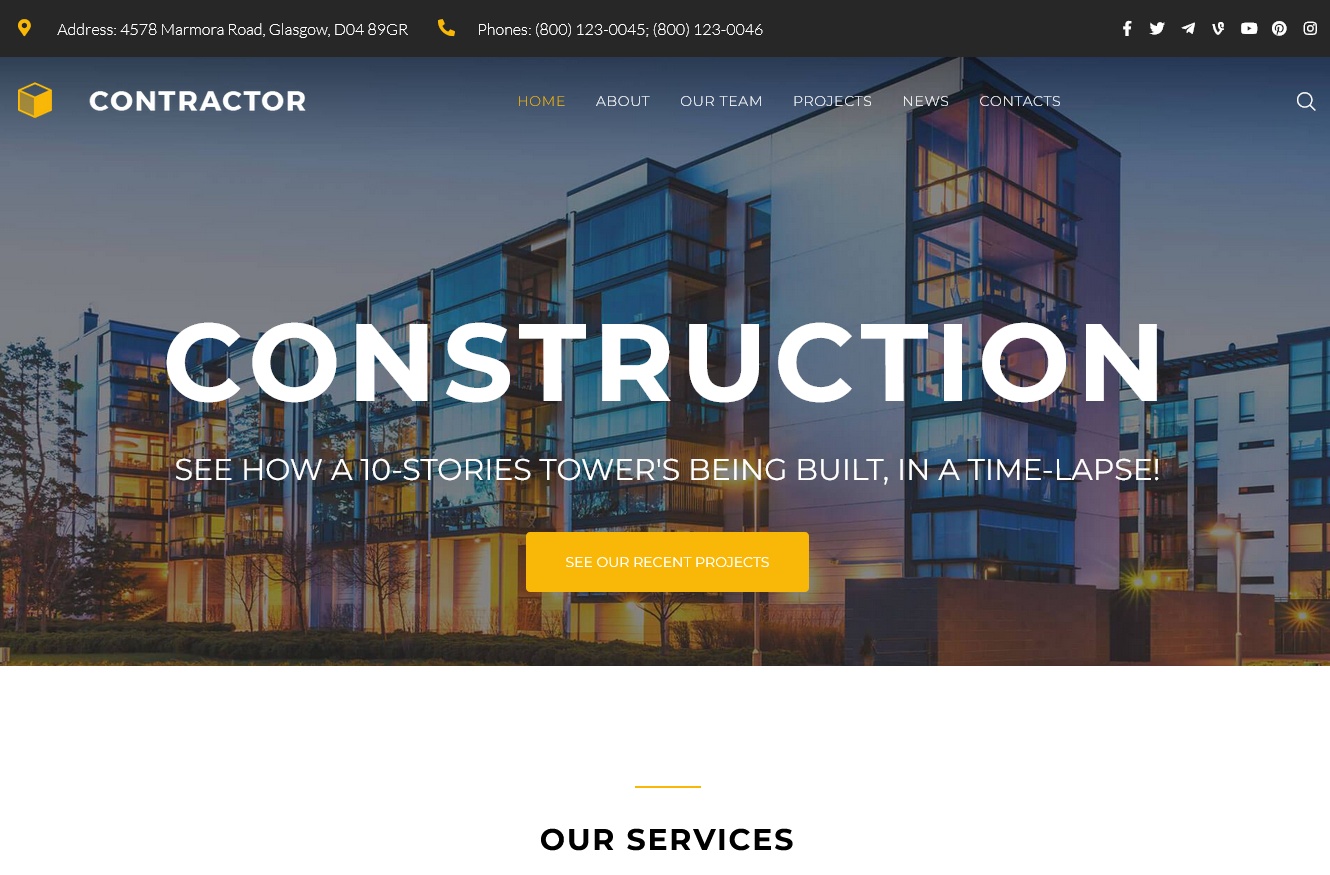 10+ Best Construction WordPress Themes