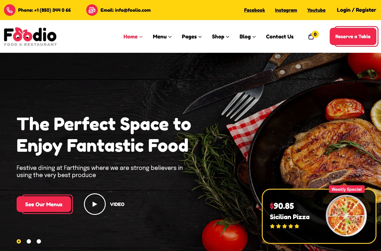 Foodio WordPress Theme