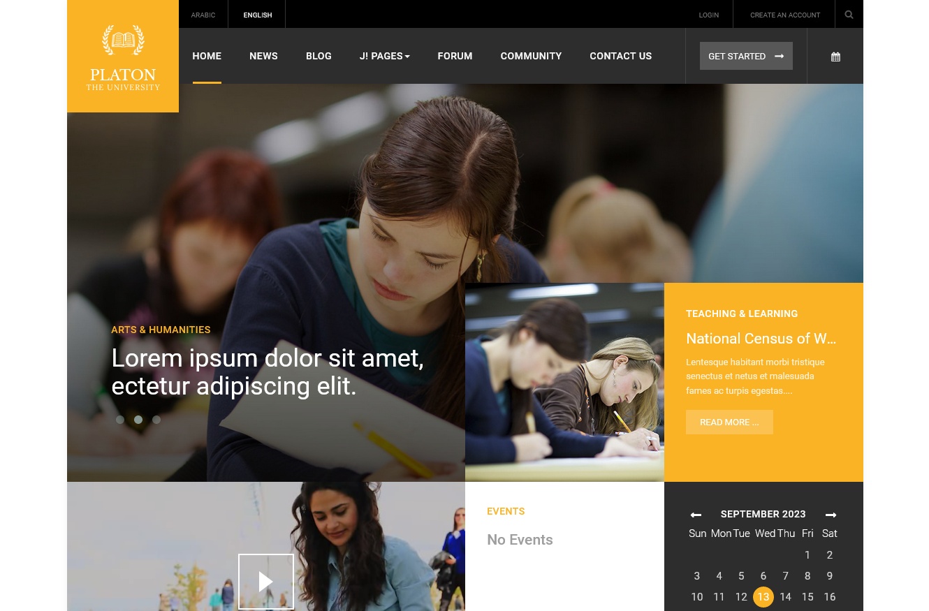 JA Platon Joomla Education Template