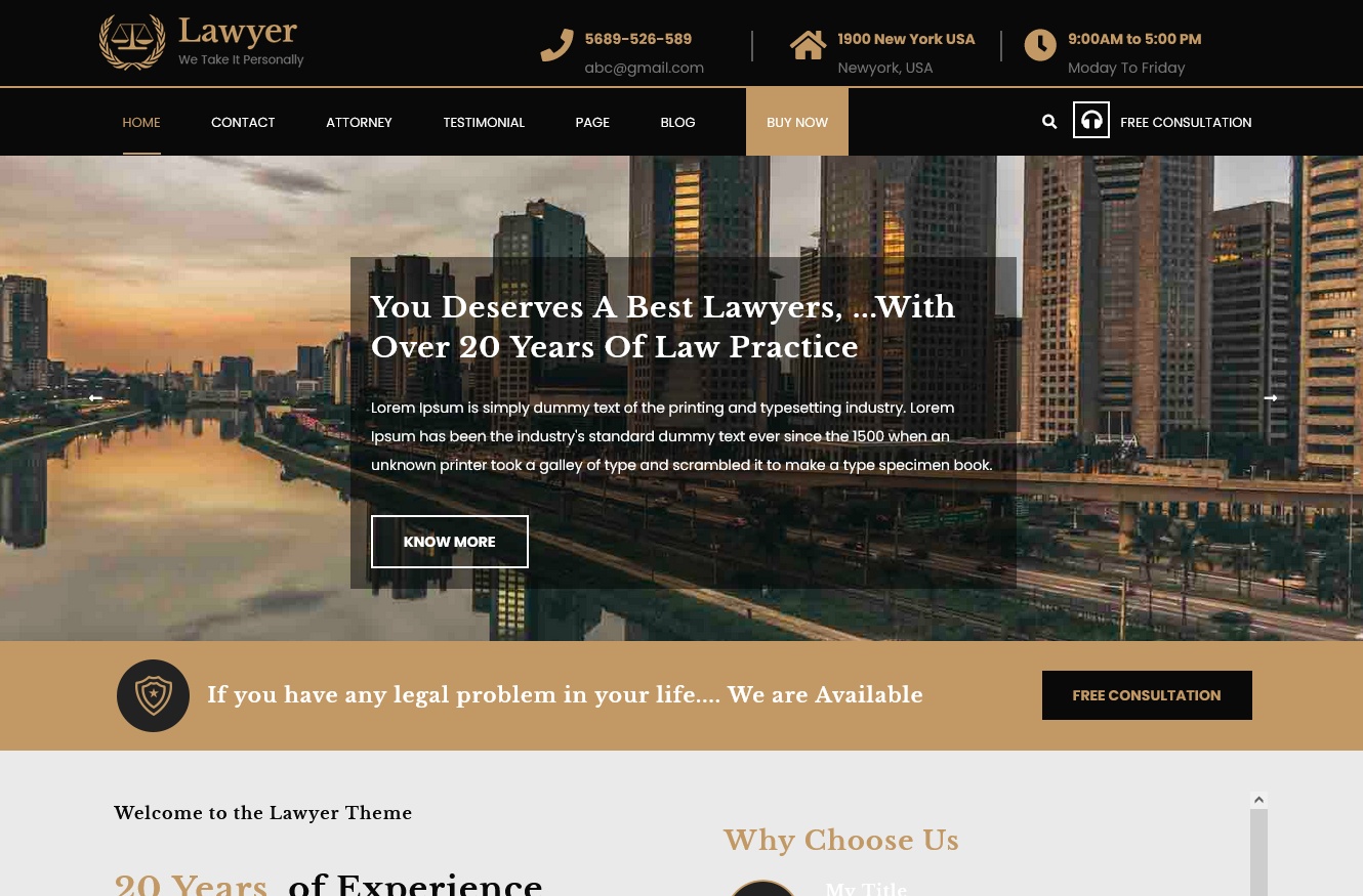 Best Free Law Firm WordPress Themes