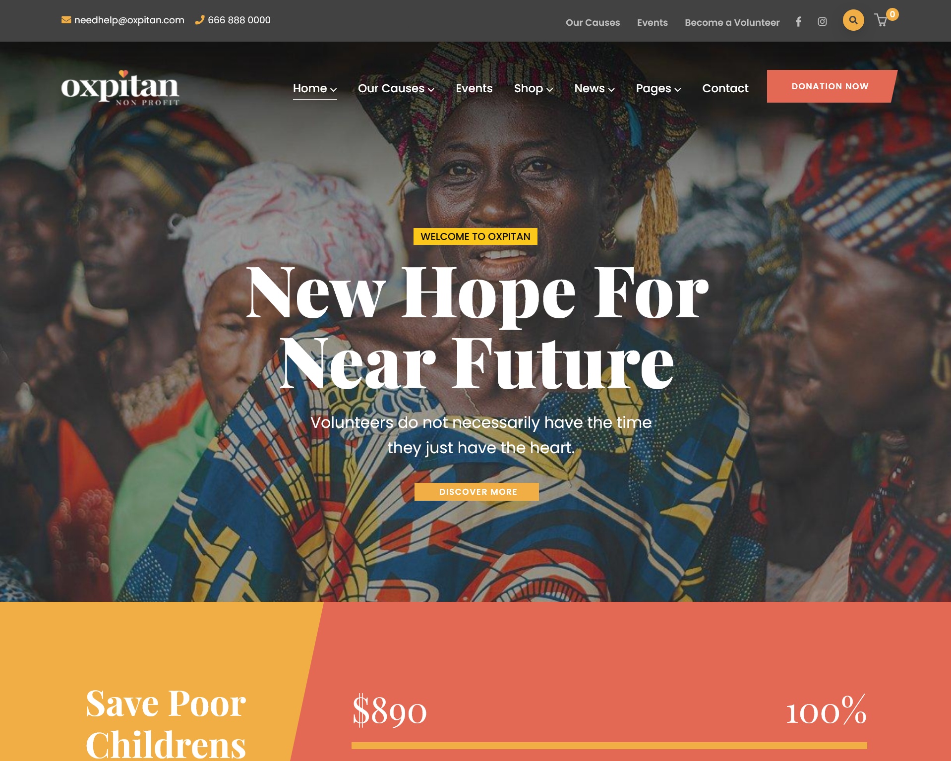 Oxpitan Nonprofit Charity WordPress Theme
