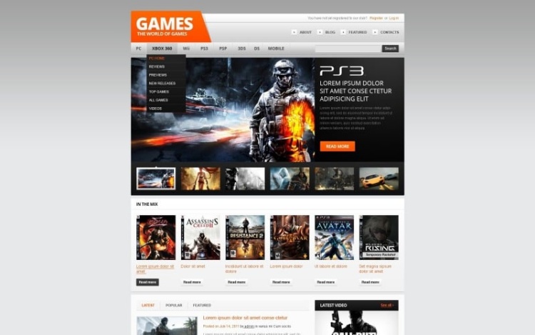 Free Games WordPress Theme