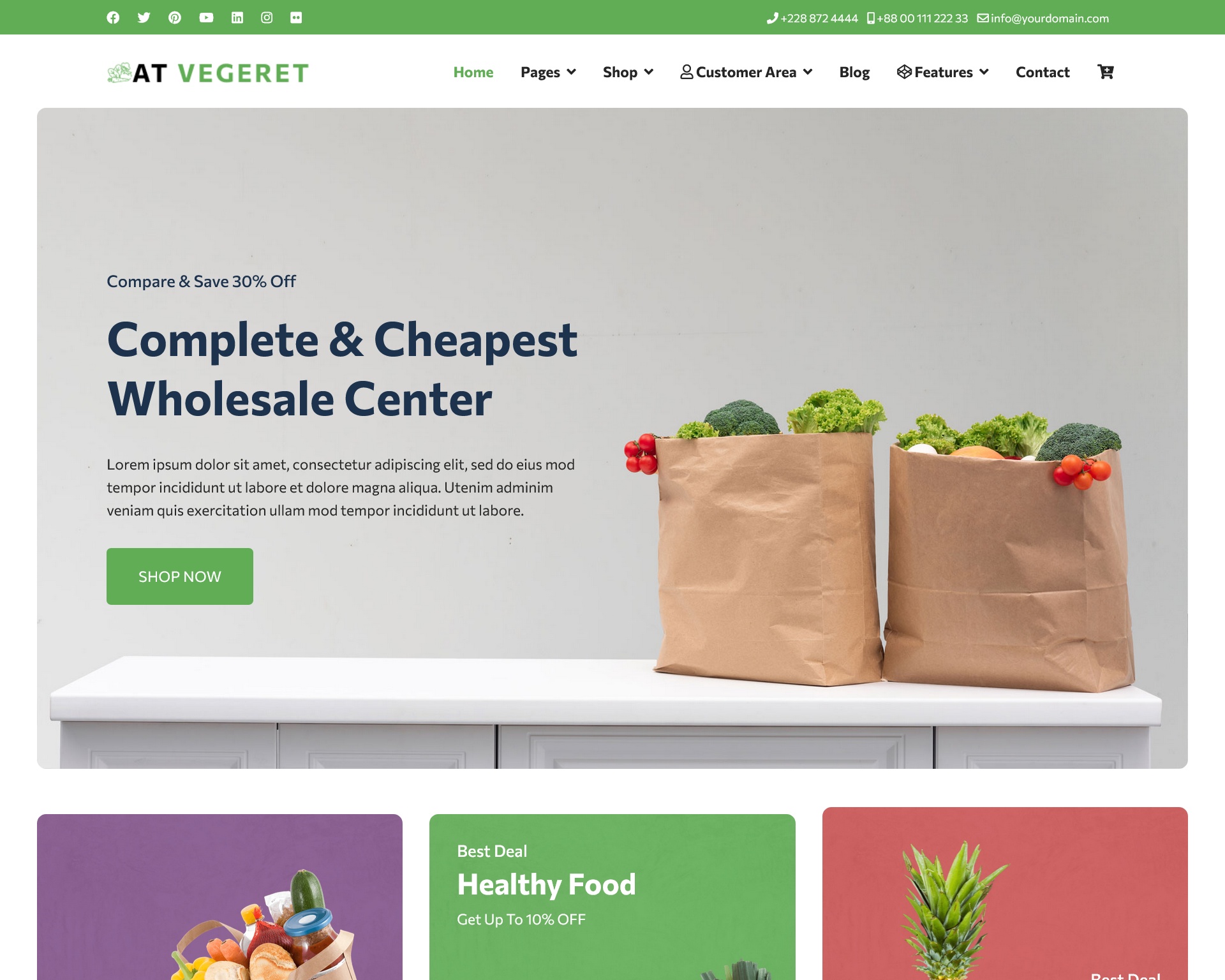 AT Vegeret Free Organic Food Shop Joomla Template