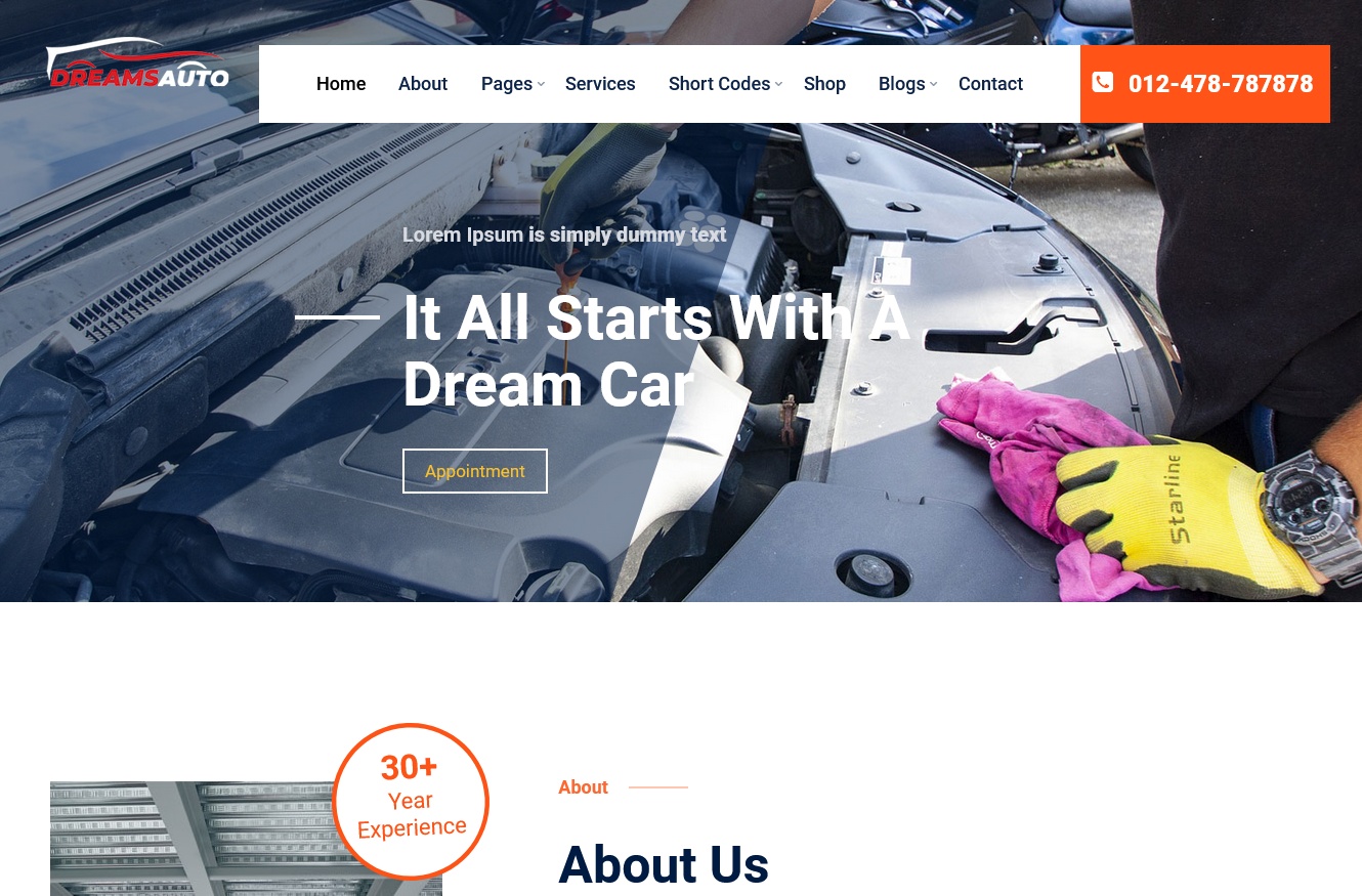 Automobile Shop WordPress Theme