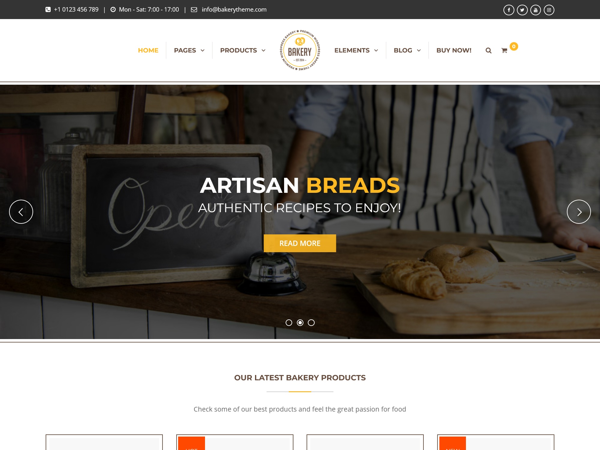 Bakery WordPress Bakery Cakery & Food Theme