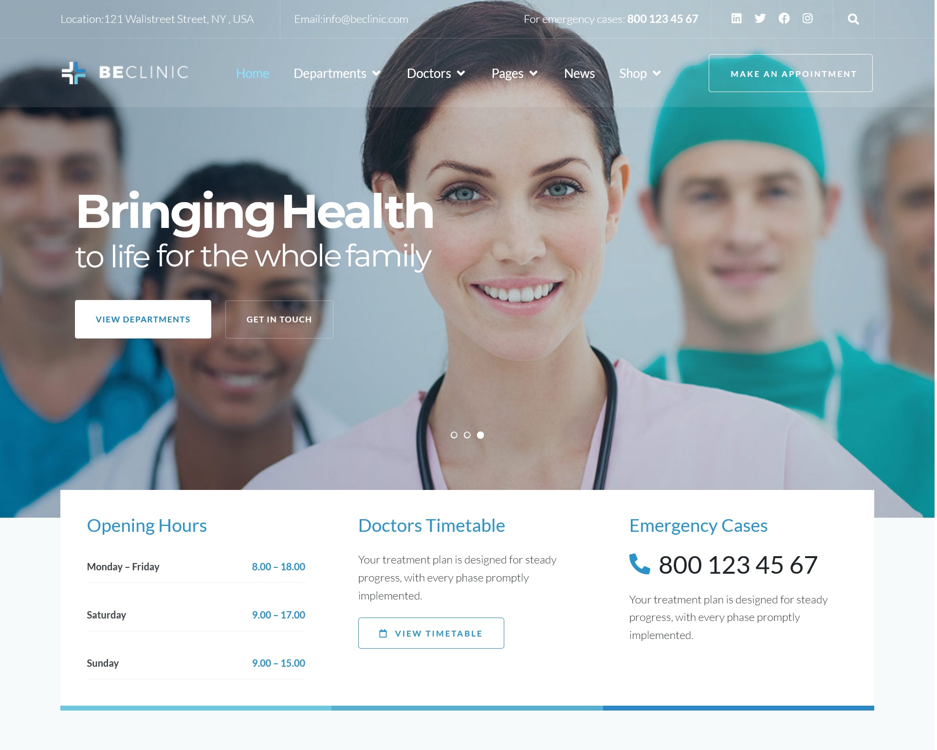 BeClinic WordPress Theme