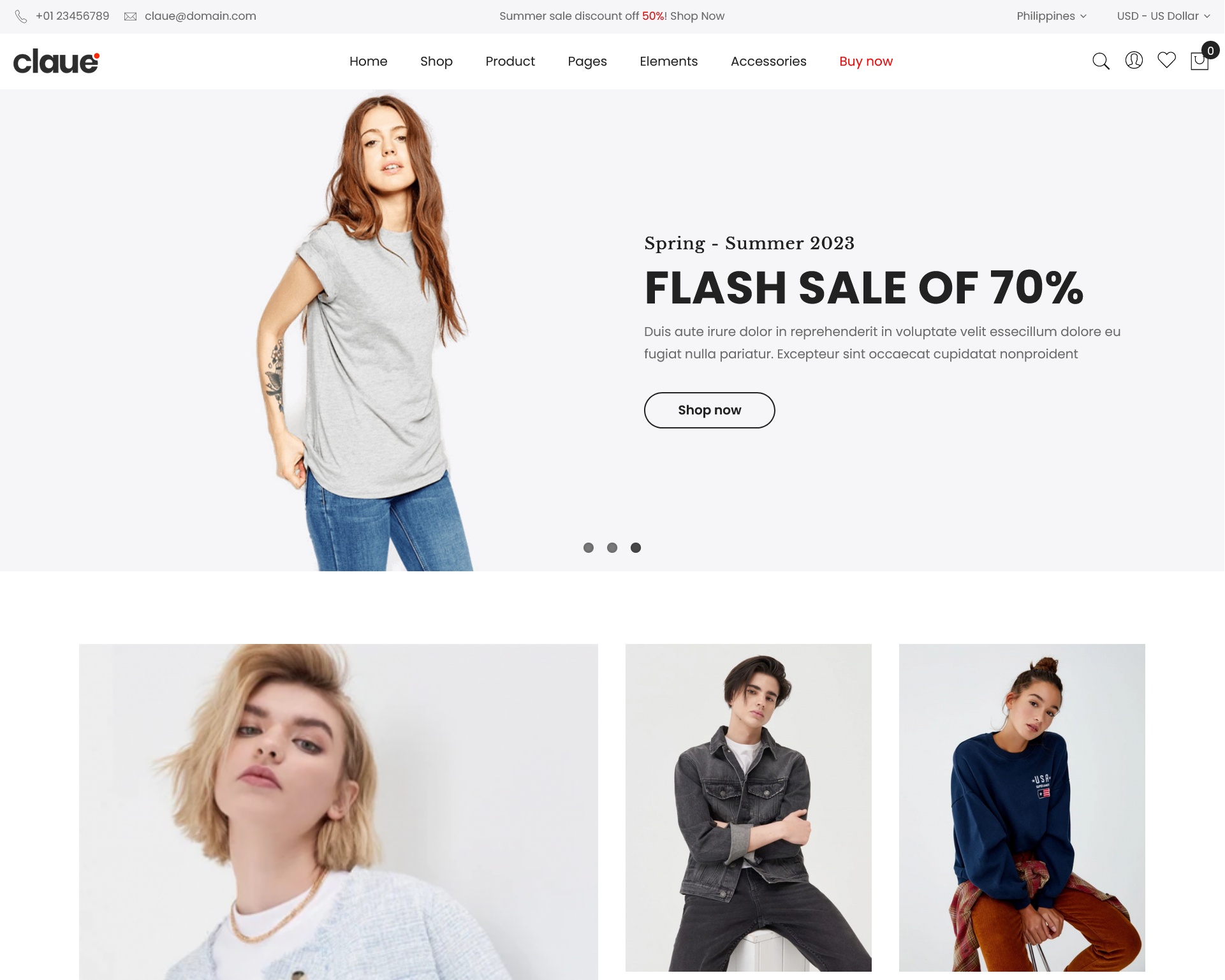 Claue Clean Minimal Magento 2 Theme