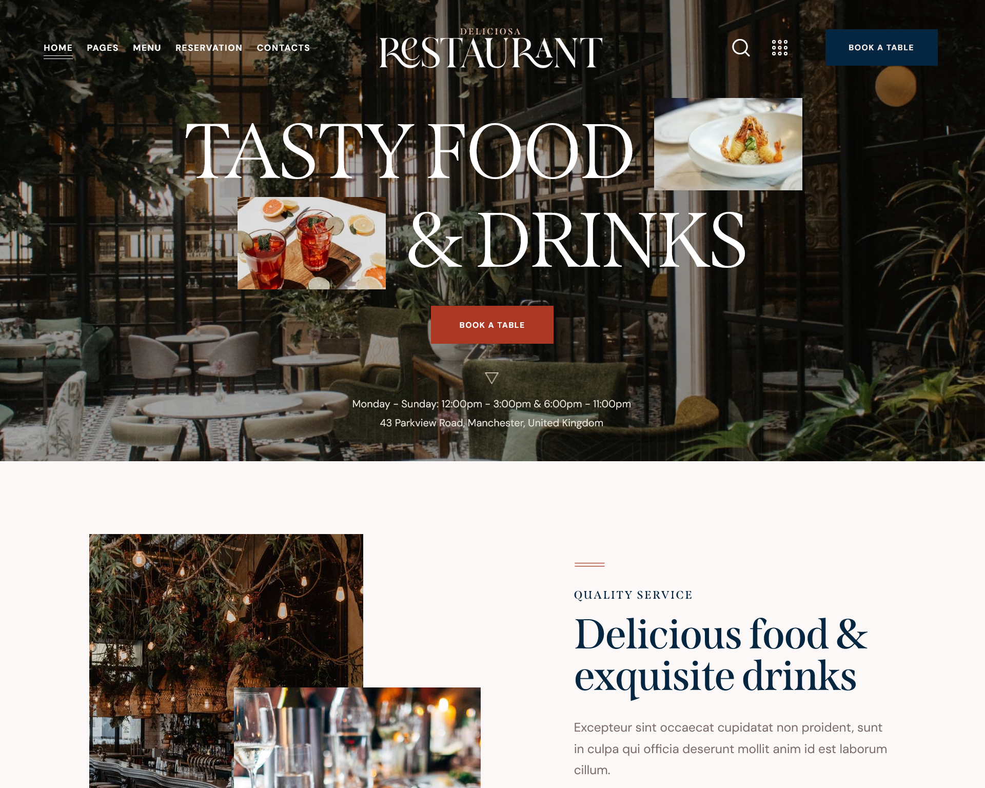 Deliciosa Restaurant Cafe & Bar WordPress Theme