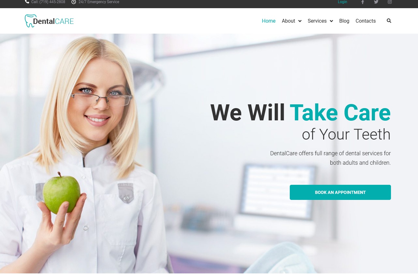 DentalCare Dental Clinic WordPress Theme