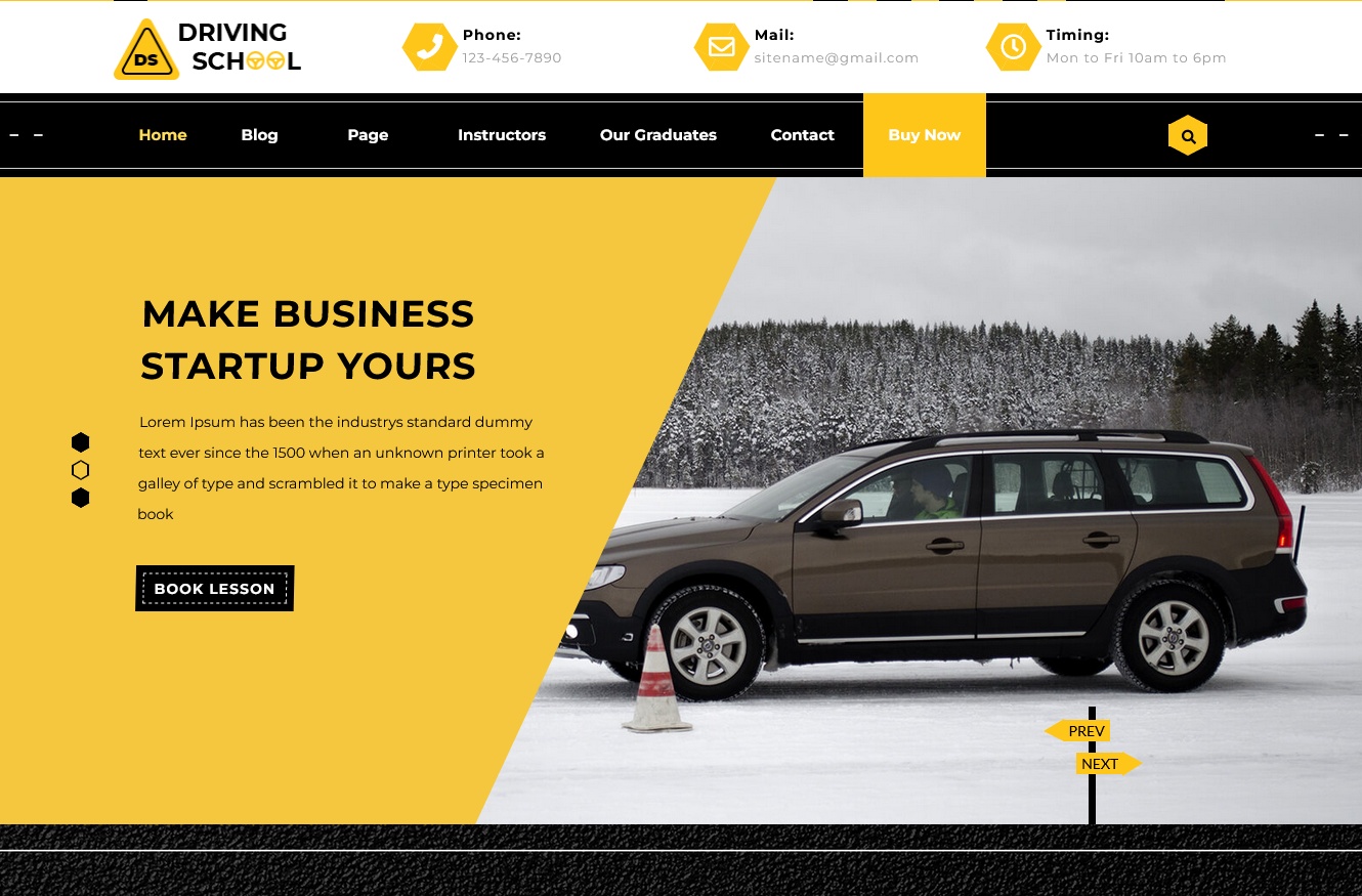 Driving School Lite WordPress Theme