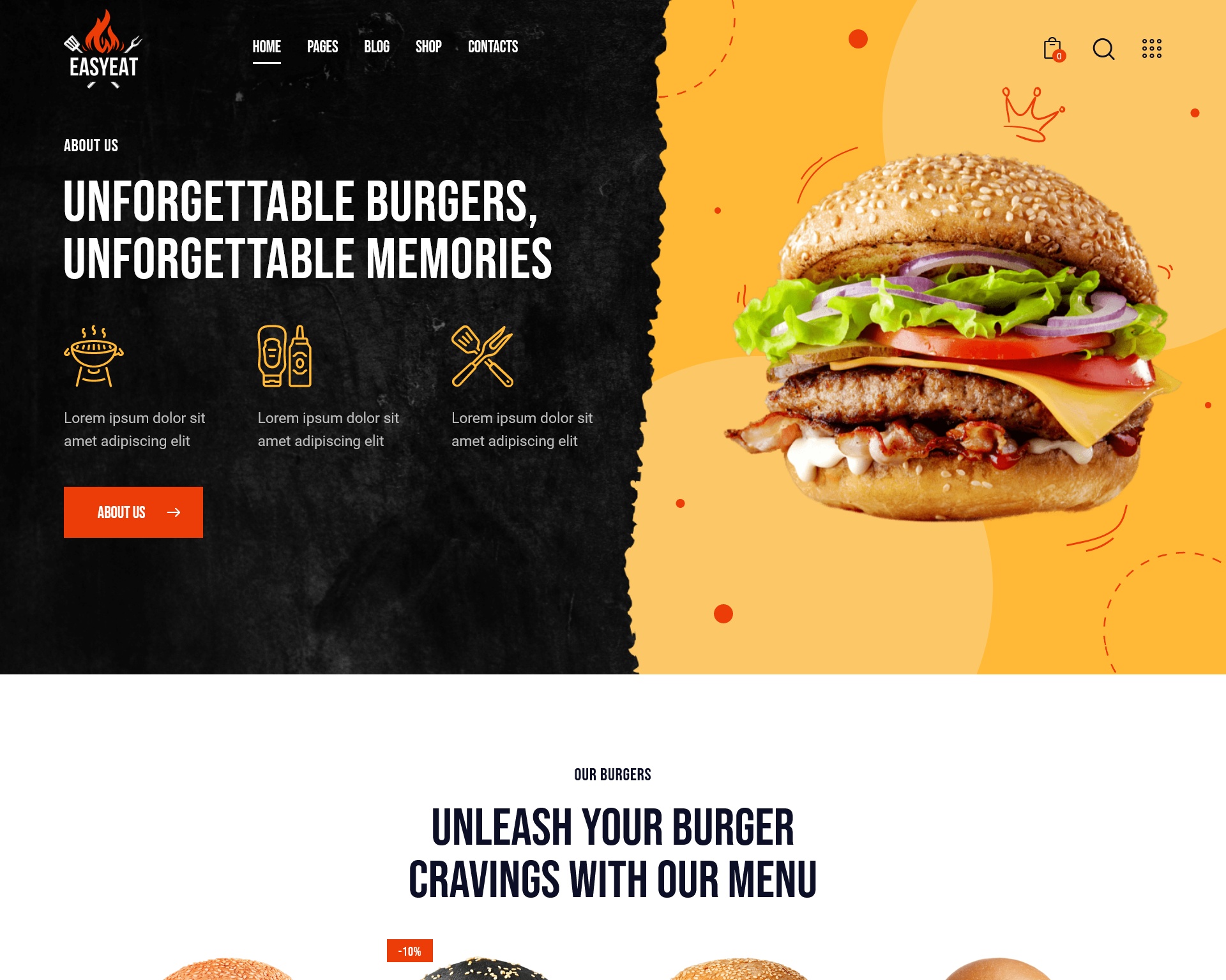 EasyEat Street Food Restaurant WordPress Theme