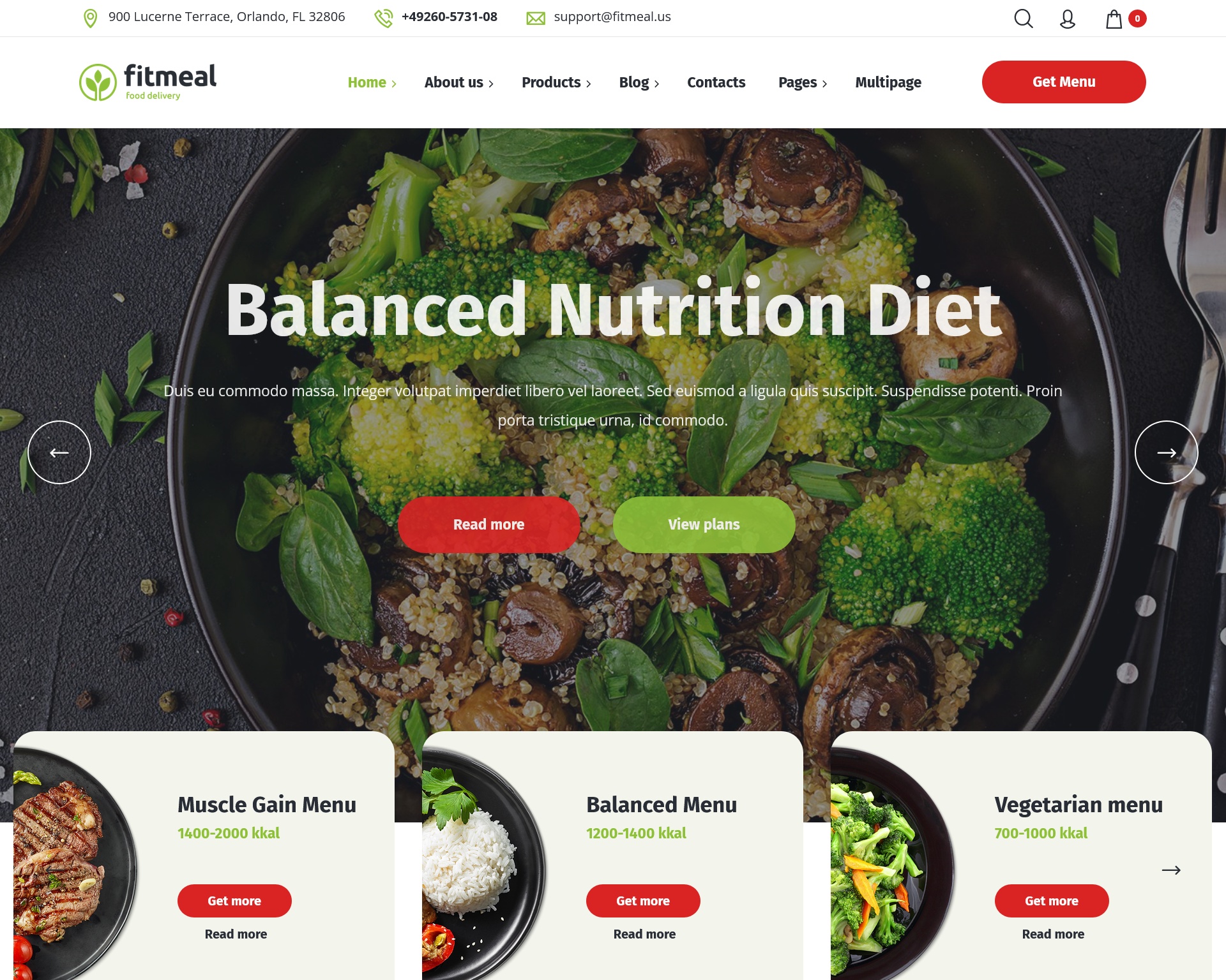 Healthy Food Delivery and Diet Nutrition Multi-purpose WordPress Theme