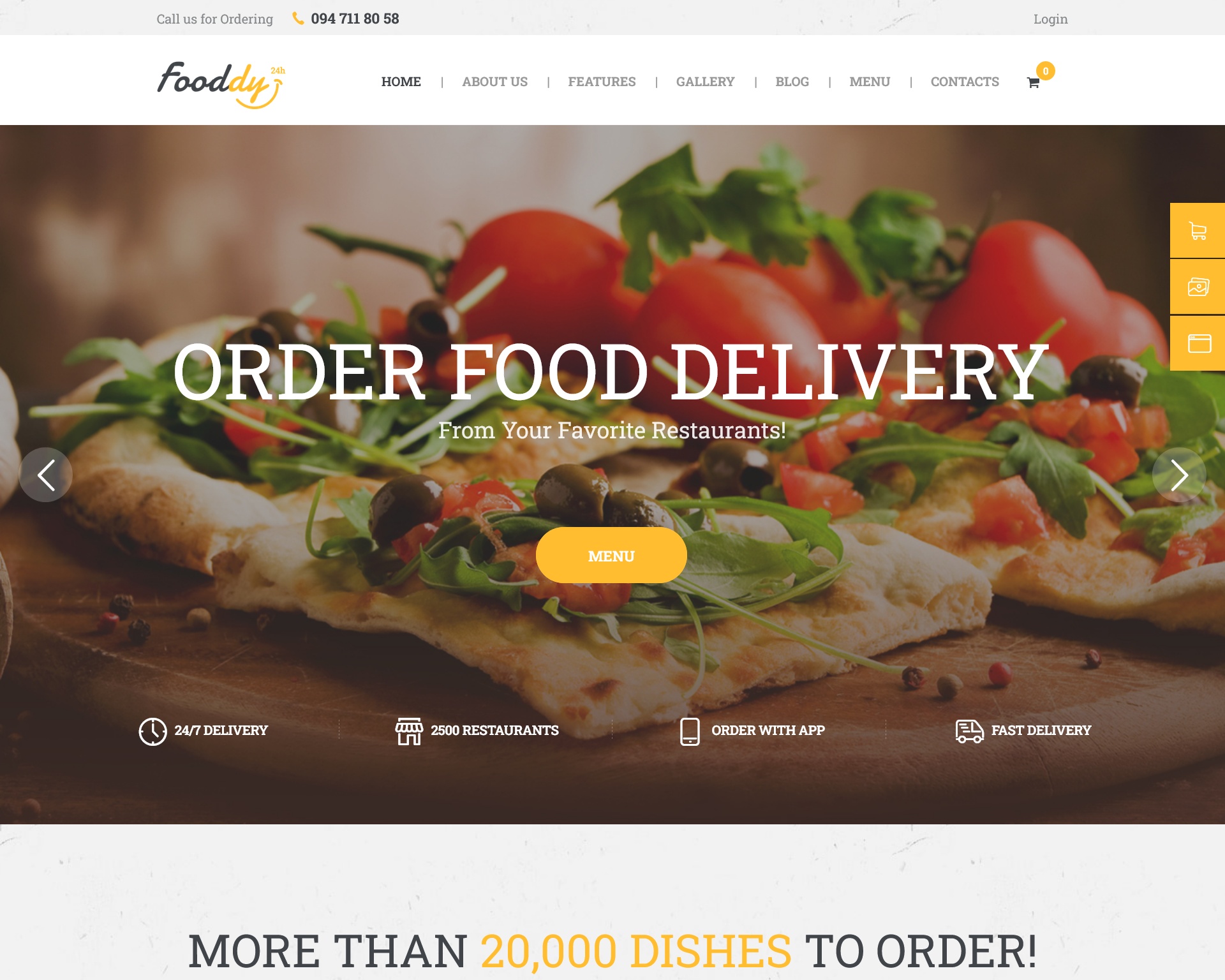 Fooddy24x7 Food Delivery Theme