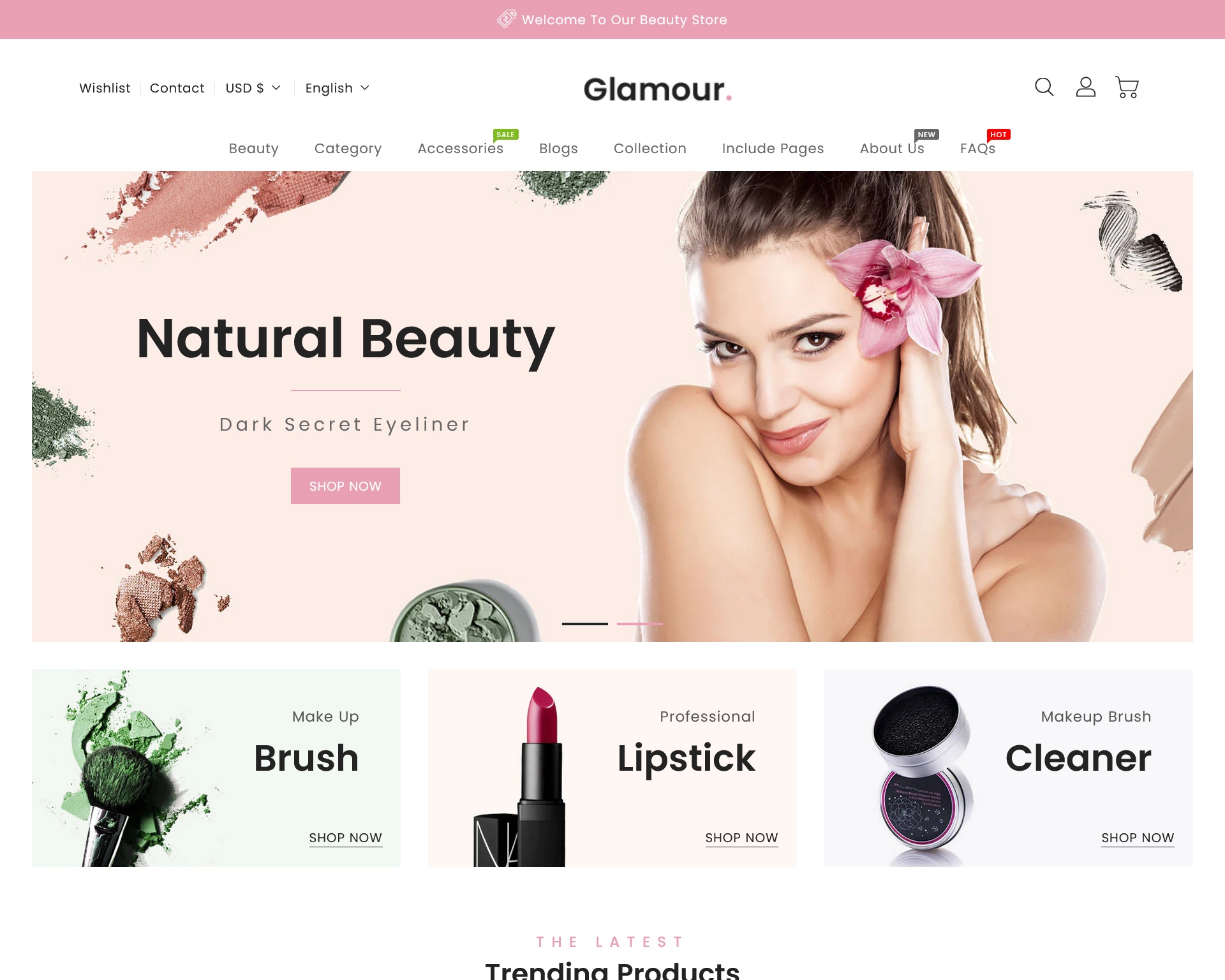 Glamour Sectioned Shopify Theme