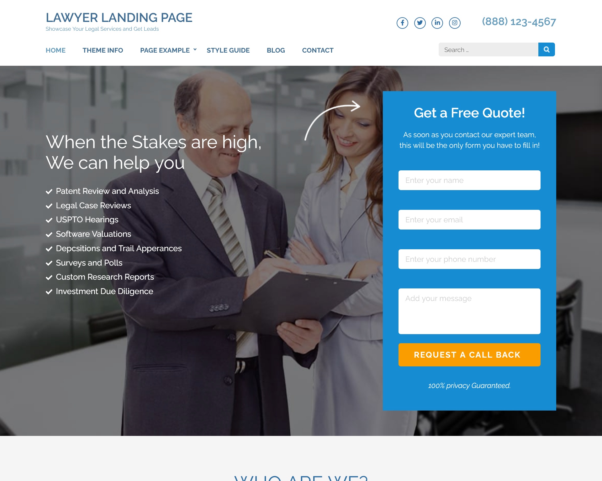 Lawyer Landing Page