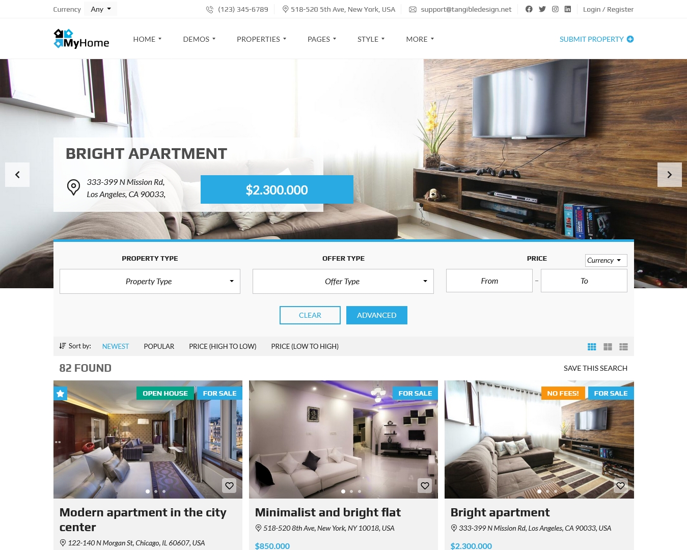 MyHome Real Estate WordPress Theme