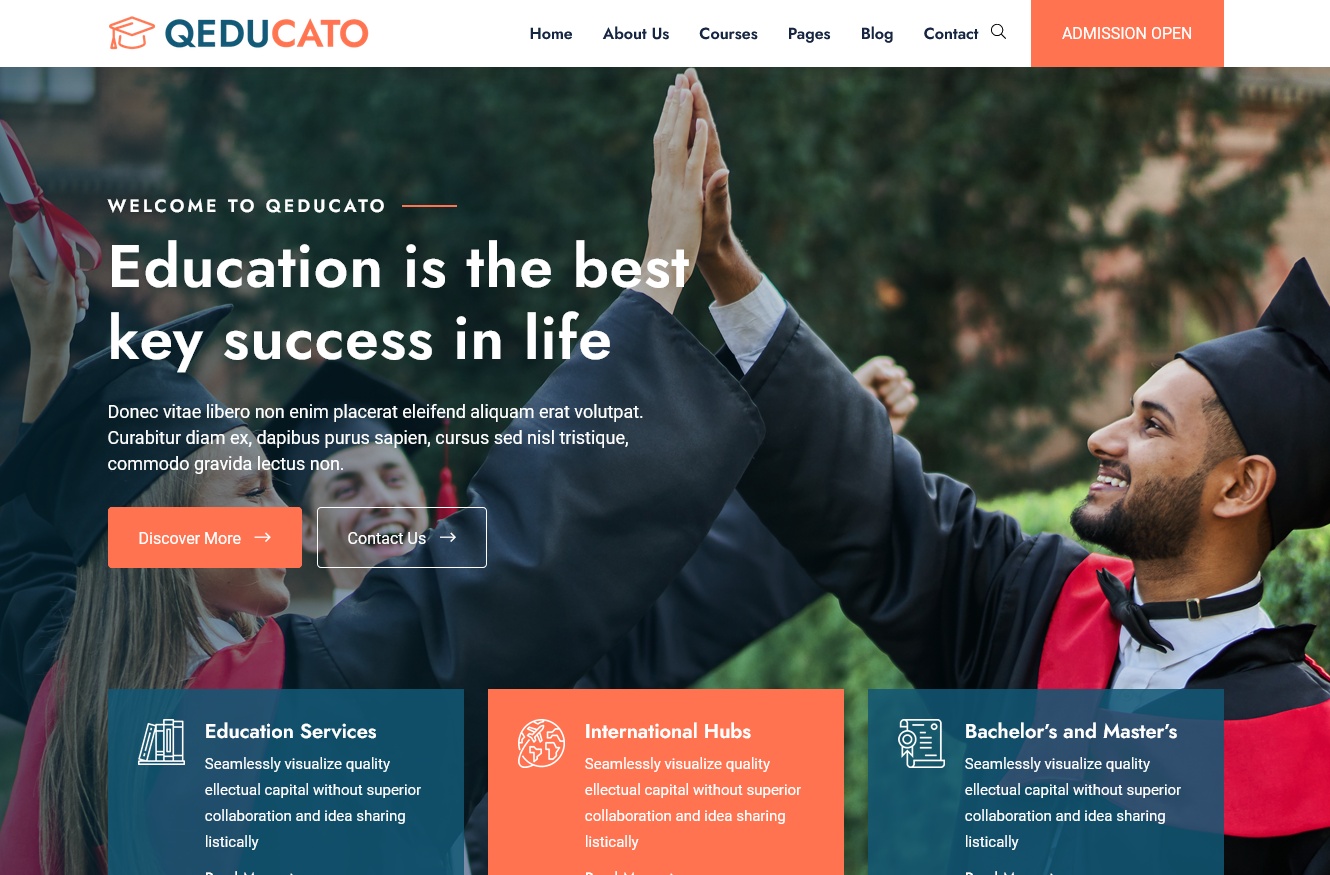 Qeducato University HTML Website Template