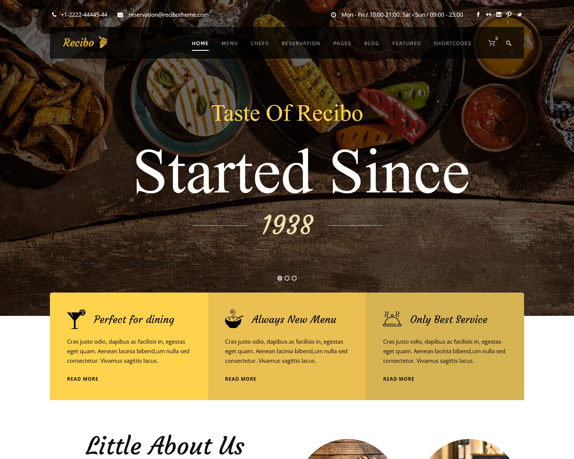 Recibo Responsive Restaurant WordPress Theme