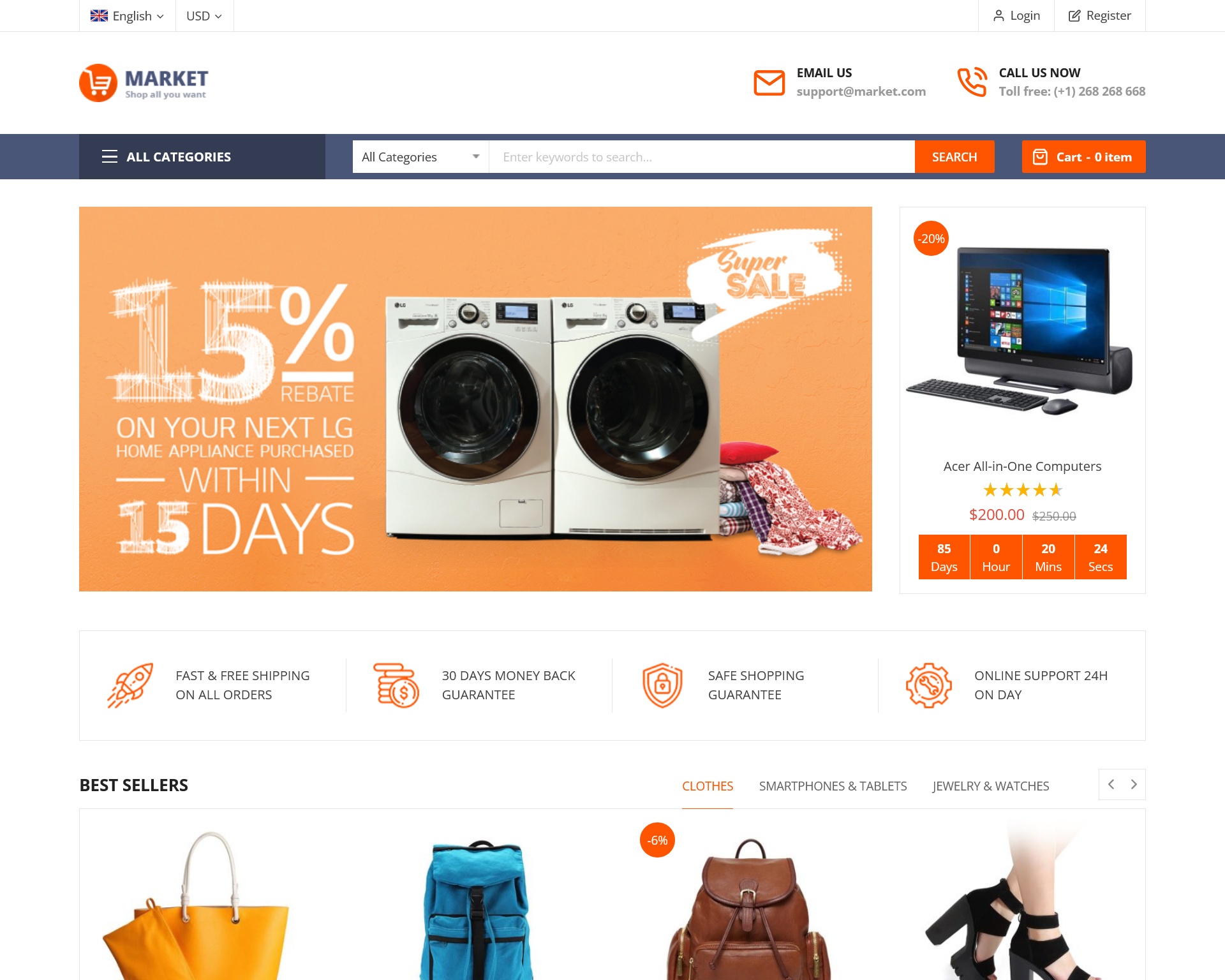 SM Market eCommerce Magento Theme