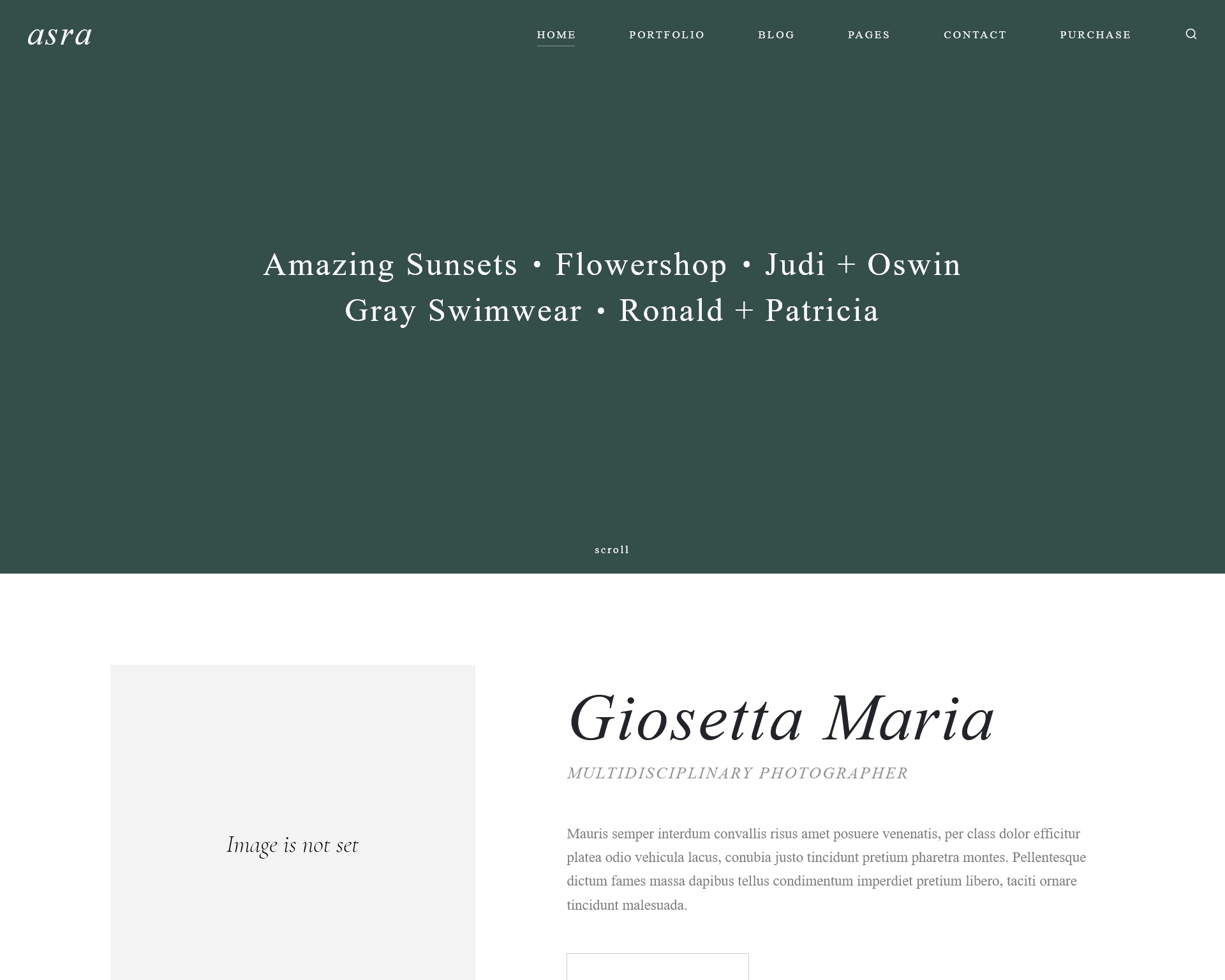 Asra Minimalist Photography Portfolio WordPress Theme 