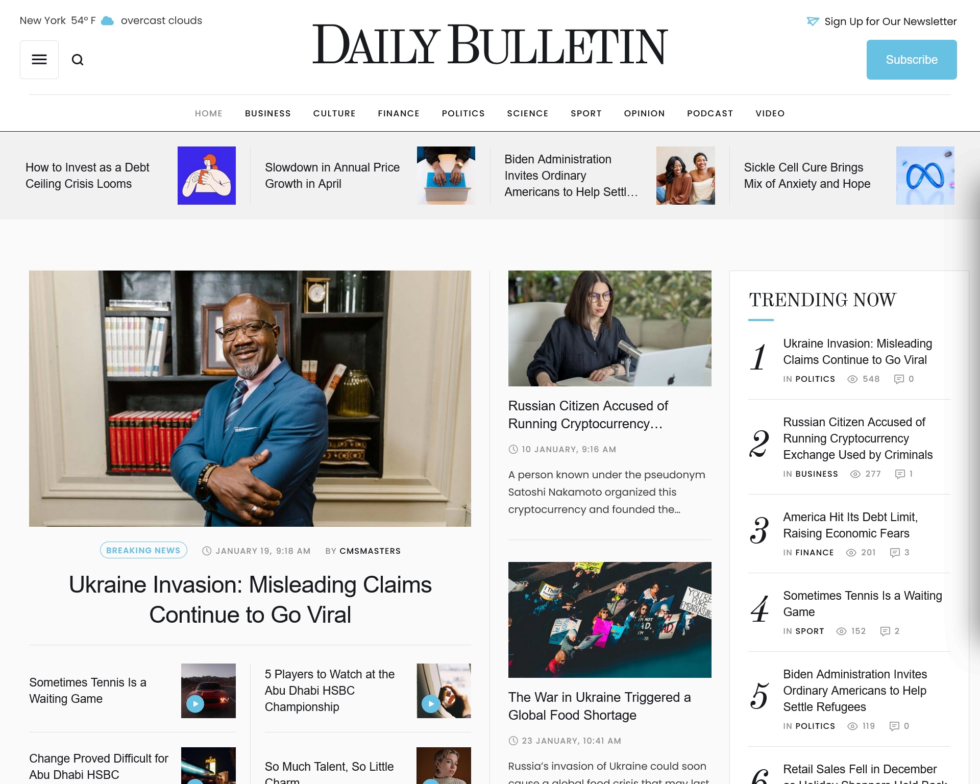 Daily Bulletin WordPress Theme