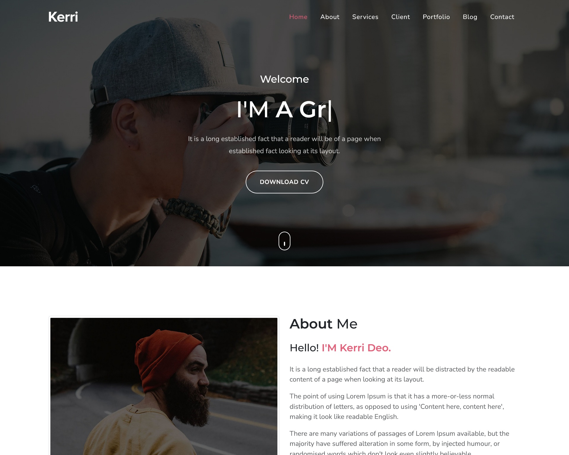 Kerri Responsive Bootstrap 5.3.1 Personal Template