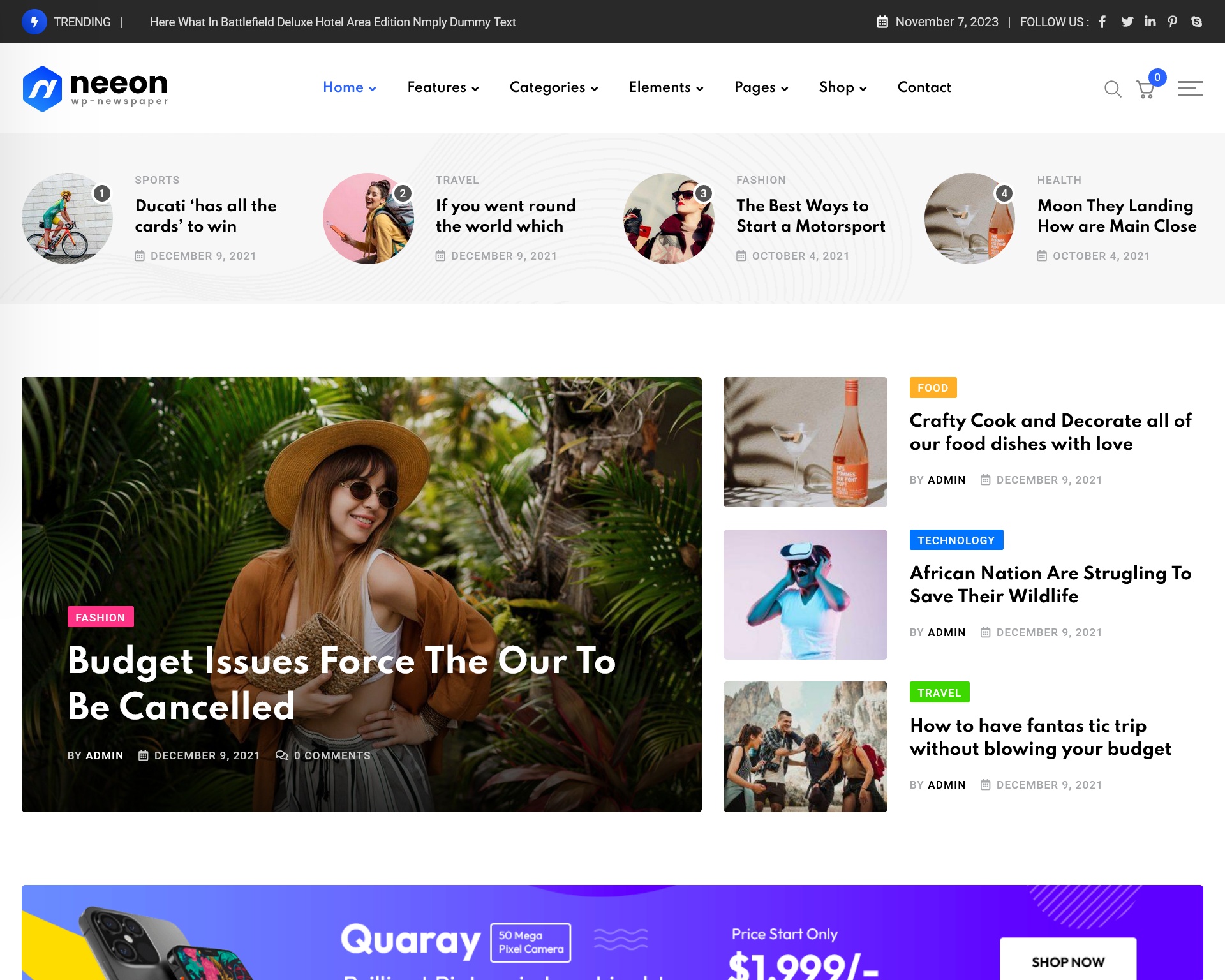 Neeon WordPress Theme