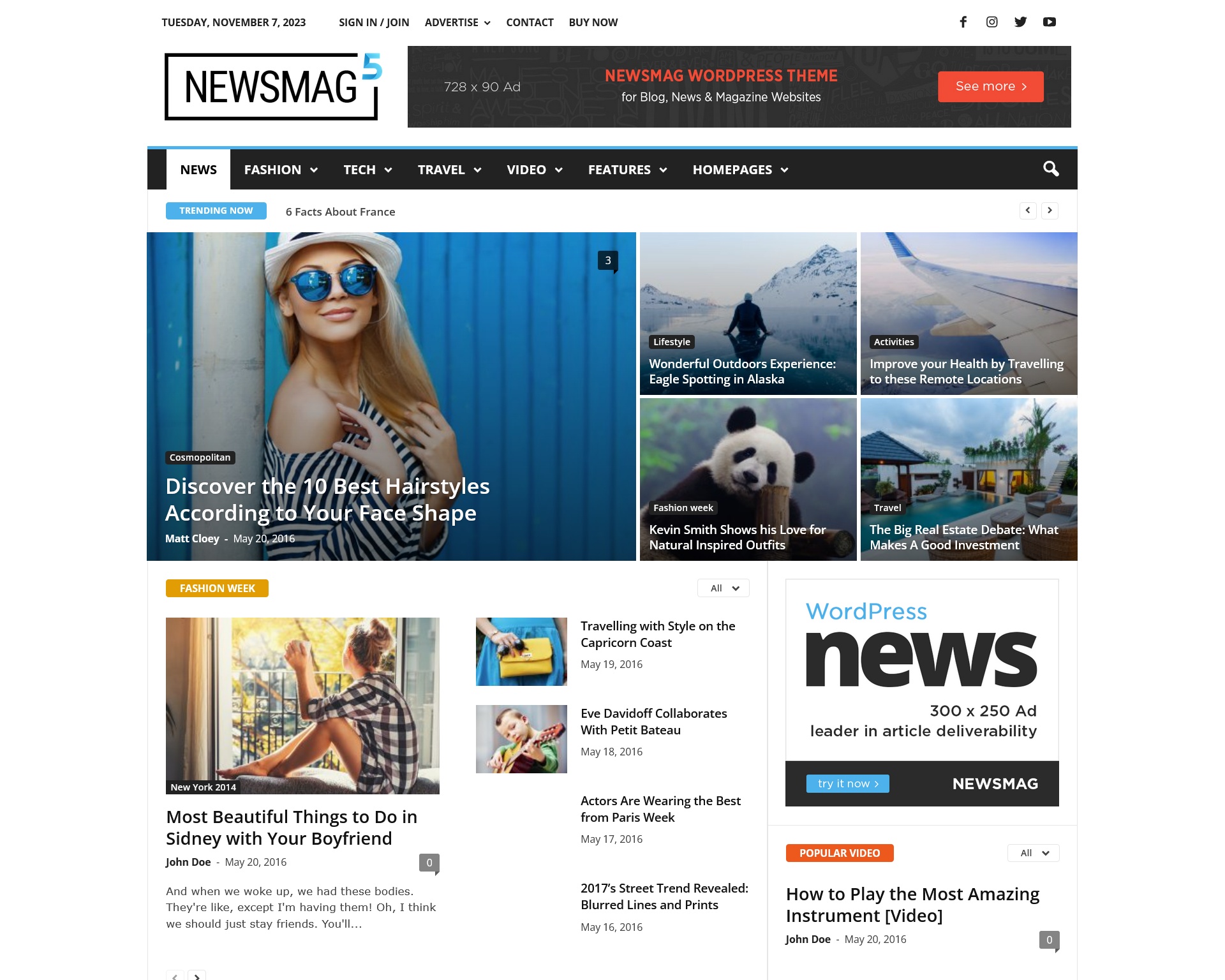 Newsmag Magazine WordPress Theme