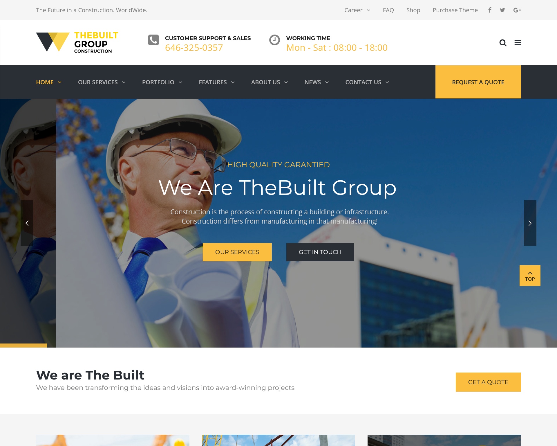 TheBuilt Premium Construction WordPress Theme