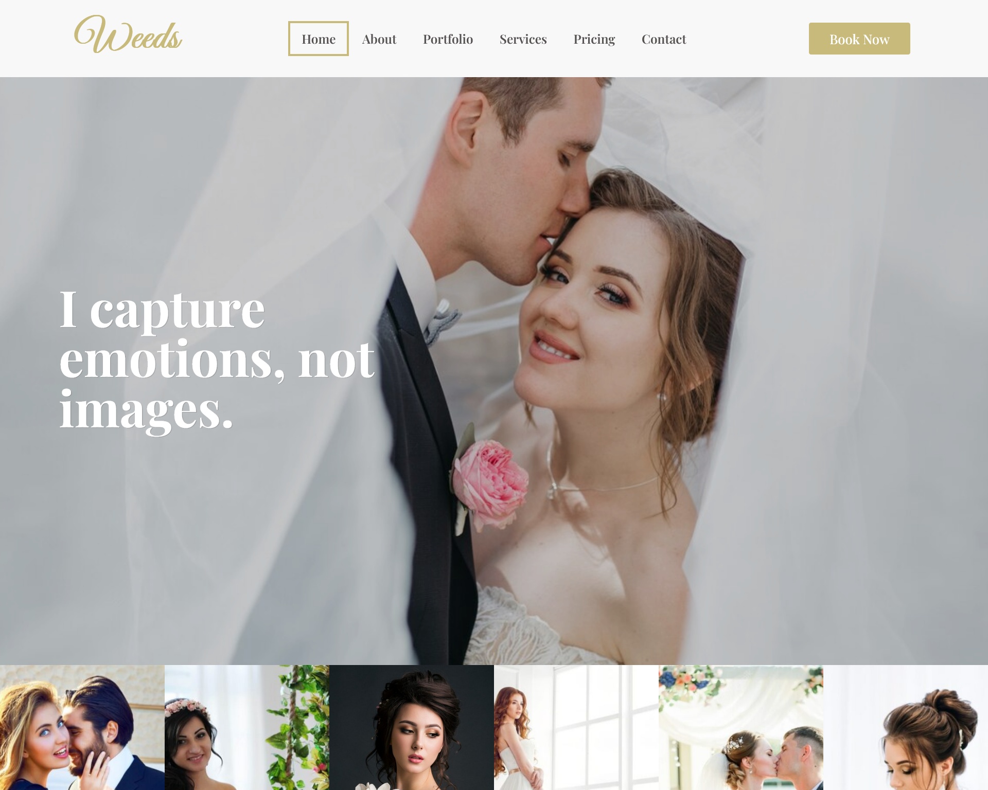 Weeds Wedding Photography WordPress Theme