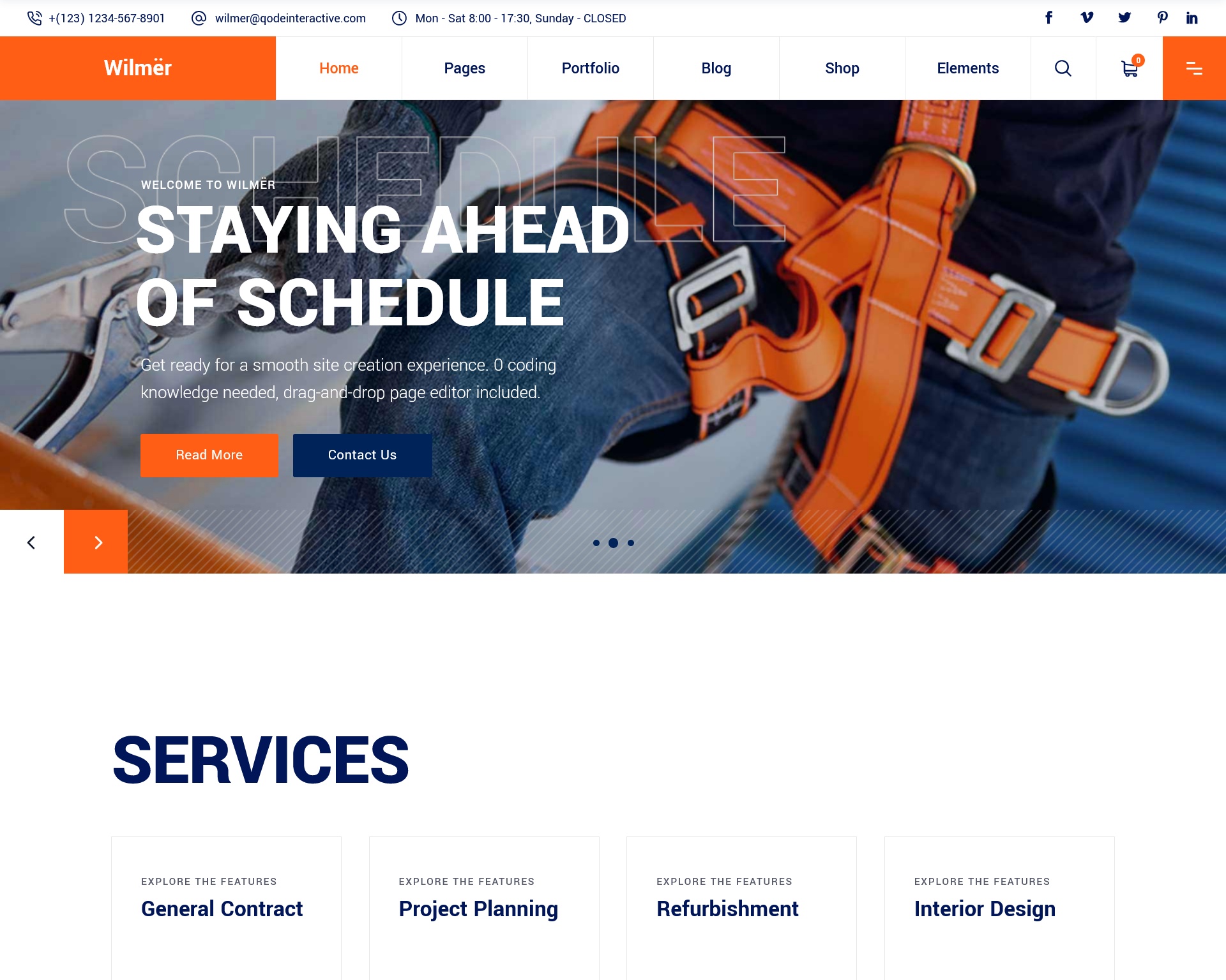 Wilmer Construction WordPress Theme