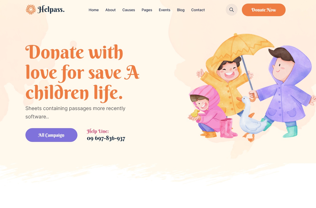 Helpass Charity HTML Website Template