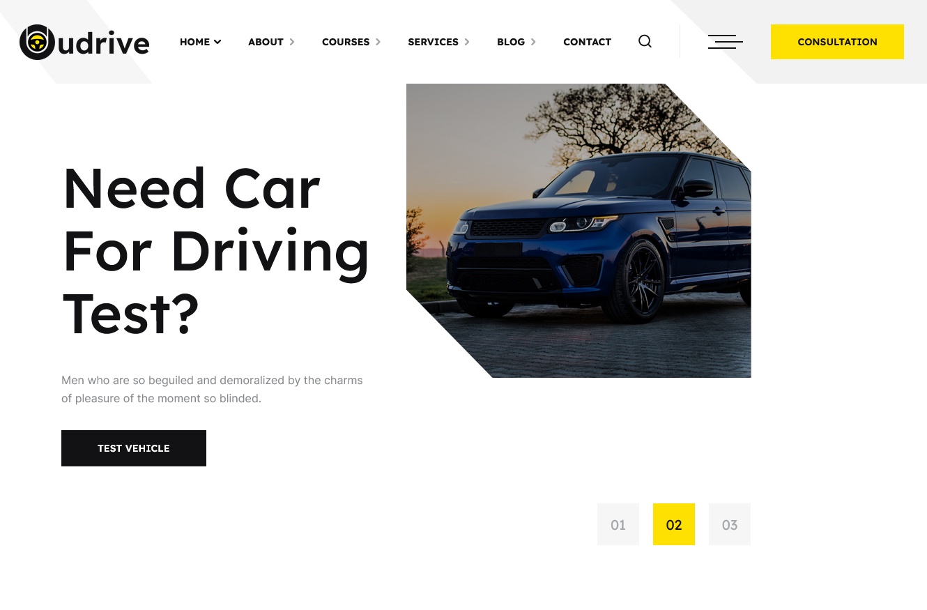 Udrive Driving School WordPress Theme