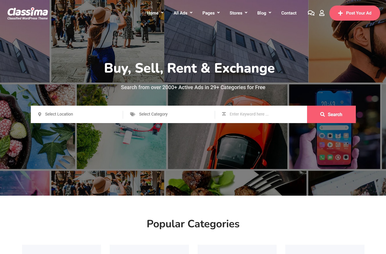 Classima Classified Ads WordPress Theme