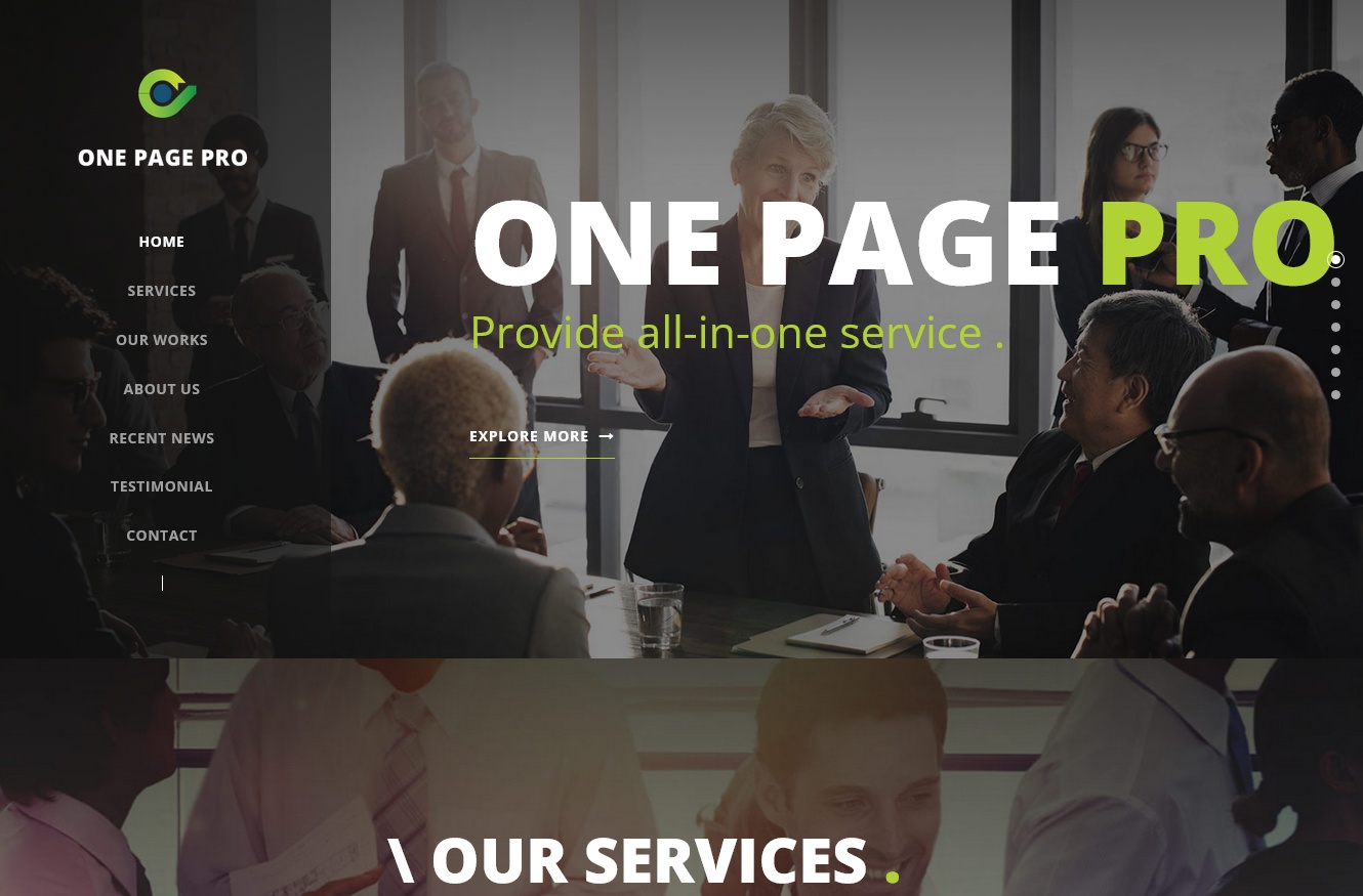 One Page Pro - One Page WordPress Themes
