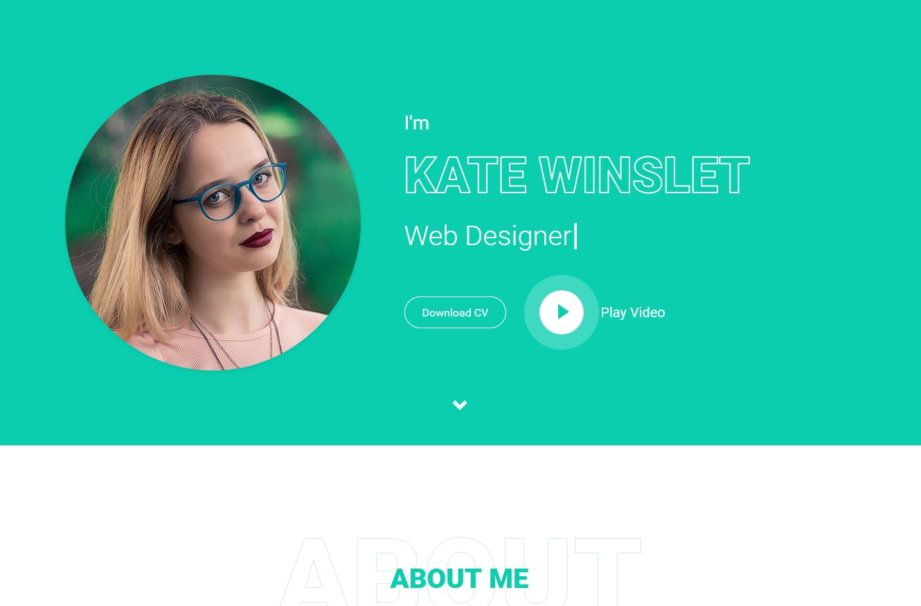 Kate Winslet Free CSS Portfolio Template