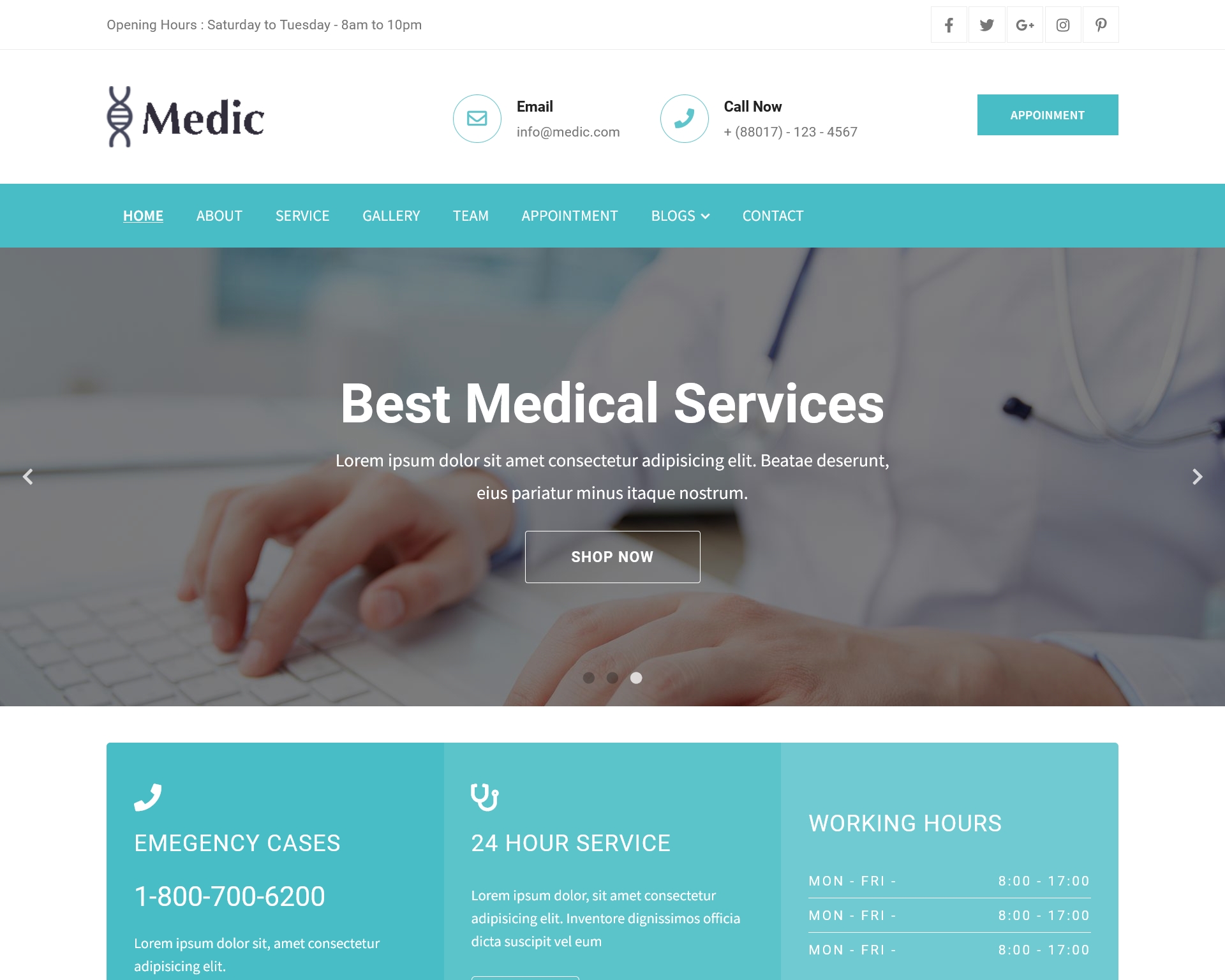 Medic Medical HTML Template