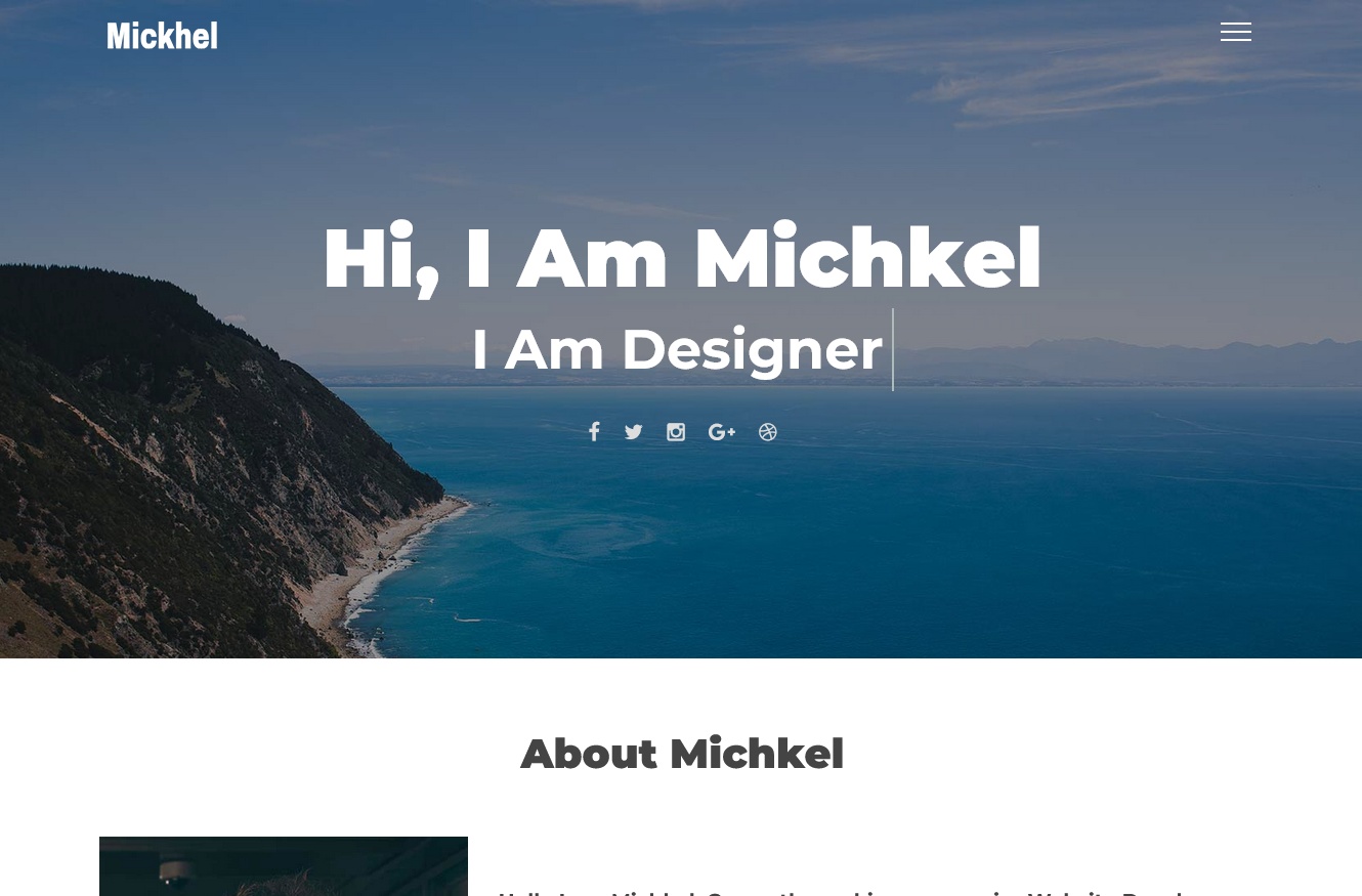 Mickhel - Personal Portfolio Website Templates